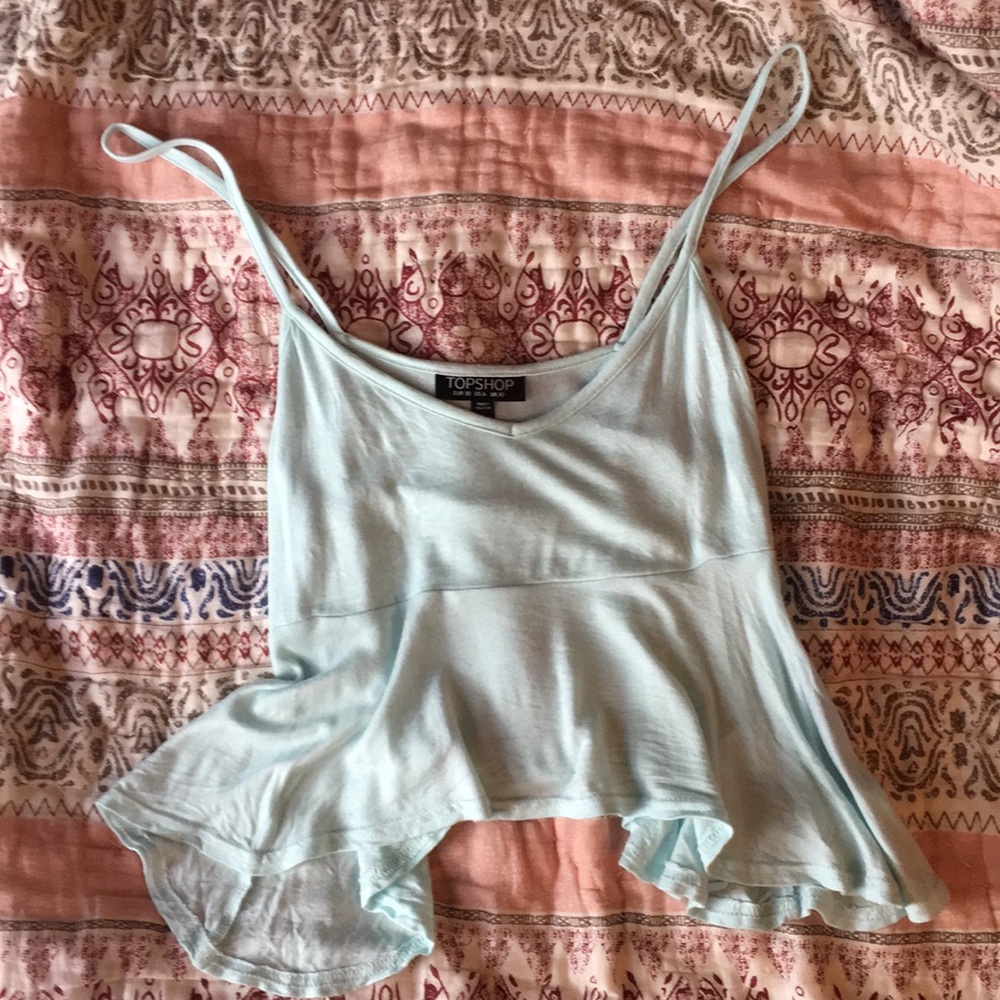 Top Shop crop cami in teal